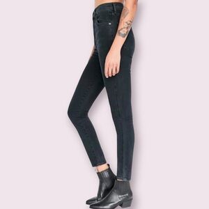 Agolde Los Angeles Roxanne High Rise Washed Black Skinny Jeans